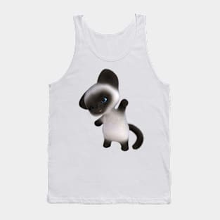 Adorable happy cute furry Seal Siamese Kitten Tank Top